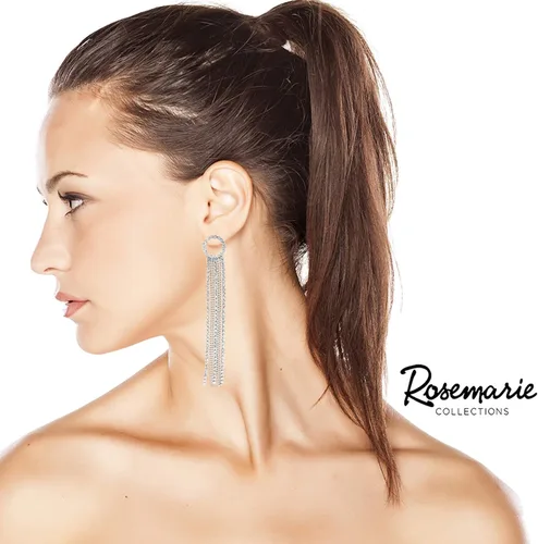 Vista 3 de Rosemarie Collections - Pendientes colgantes con cristales de diamantes de imitación para mujer