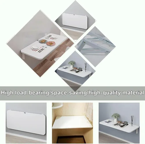 Vista 3 de Mesa plegable para lavandería, mesa plegable montada en la pared, resistente, estable y resistente, mesa de pared para espacios pequeños