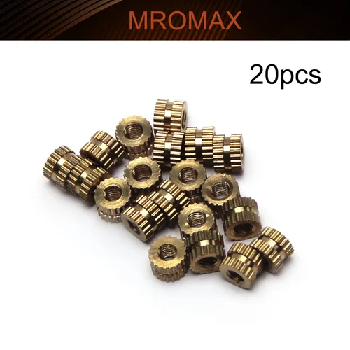 Vista 4 de MroMax Tuercas de inserción moleteadas M3 x 0.157 x 0.197 in, rosca hembra de latón moleteado roscado tuercas de incrustación métricos, ajuste