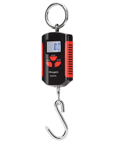 Vista 8 de Báscula colgante digital de 440 libras, 440.9 lbs, báscula de peso resistente, 2 pilas AAA (no incluidas) (negro plateado)