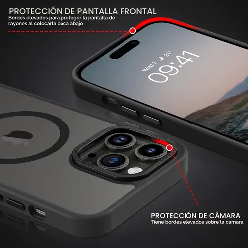 Vista 5 de BENTOBEN Funda magnética para iPhone 14 Pro [compatible con Magsafe] translúcida mate 14 Pro, delgada, a prueba de golpes, para mujeres, hombres