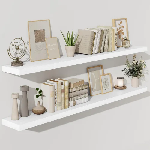 Vista 27 de Fun Memories Estantes flotantes – Estante de pared de 9.3 pulgadas de profundidad para decoración y almacenamiento – Estantería de exhibición