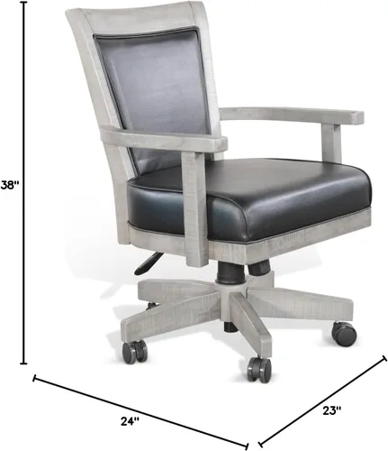 Vista 3 de Sunny Designs Doe Valley Caster - Silla de juego de póquer (gris alpino)