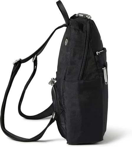 Vista 6 de Baggallini Mochila antirrobo Securtex para vacaciones, Negro, talla única