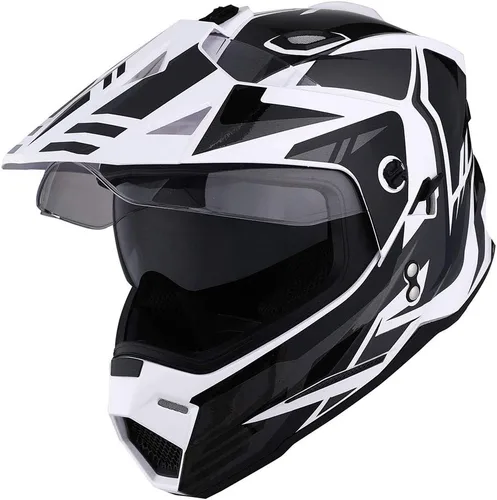 Vista 9 de 1Storm Dual Sport Motocross Off Road Casco de cara completa con visera doble: HF802