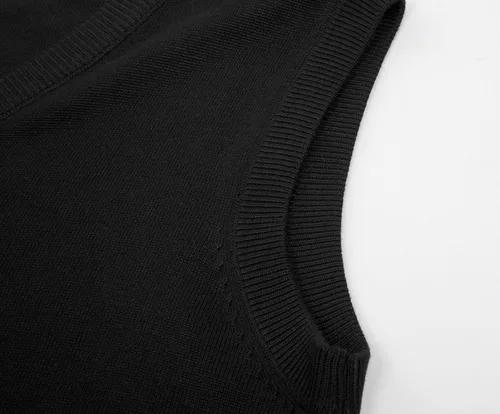 Vista 4 de PJ PAUL JONES - Chaleco de punto con cuello en V para hombre, liso, sin mangas, suéter de punto