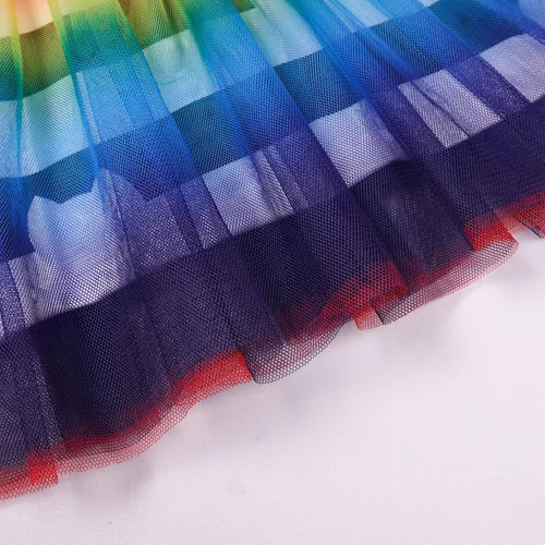 Vista 3 de SHELOVESIT Rainbow Dress for Girls, Dollhouse Game Girls Birthday Tutu Outfit, Rainbow Cat Costume Kids