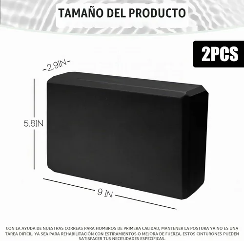 Vista 2 de 2 bloques de yoga, bloques de espuma de 9 x 6 x 3 pulgadas, accesorios de yoga para pilates, estiramiento y meditación, bloques de ejercicio ligeros