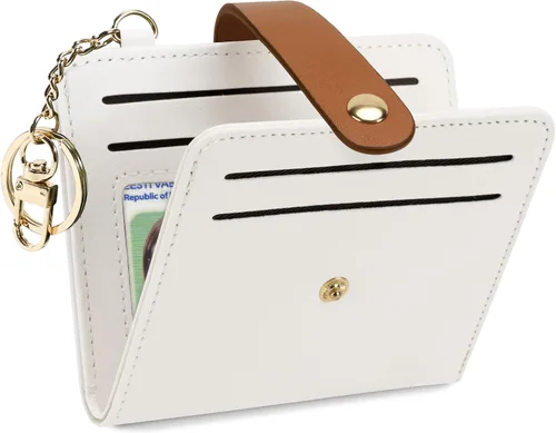 Vista 31 de Airkit Billeteras pequeñas para mujer, con bloqueo RFID, de cuero, con ventana de identificación, carteras para tarjetas para mujer, con monedero