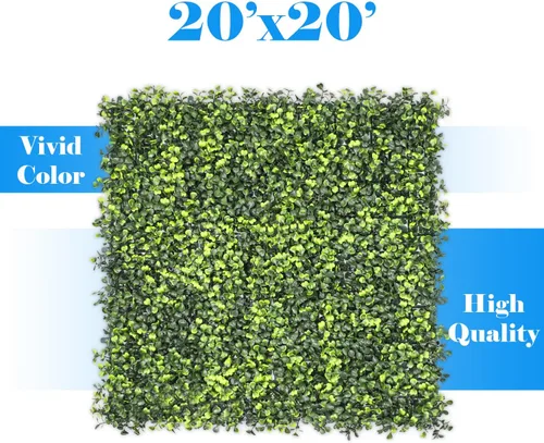 Vista 7 de Boj con pantalla de privacidad de hoja perenne, paneles de seto de hoja perenne, pared de plantas falsas de 20 x 20 pulgadas