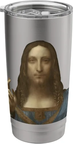 Vista 9 de Salvator Mundi by Leonardo da Vinci (1500) Stainless Steel Insulated Tumbler