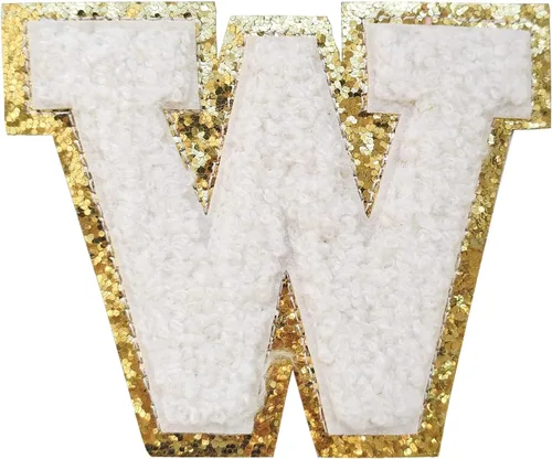 Vista 113 de 3Pcs Letter Patches Varsity Glitters Chenille,SPRT Iron on Blue Letter Patch,Alphabet Cloth Patch for Team Costume Decoration 3.1in Height S