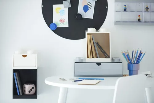 Vista 9 de Room Copenhagen LEGO Storage Brick 4 Cajón de Escritorio, Caja de Almacenamiento de Sobremesa Apilable de 4 Espigas, 6.2 x 6.2 x 4.4 pulgadas, Rojo
