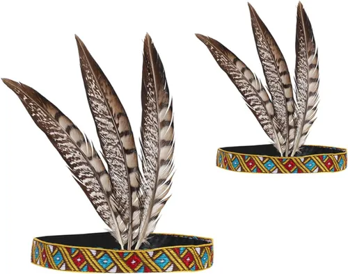 Vista 5 de ABOOFAN 10 piezas de diadema bohemia de plumas para el cabello tocado de Mardi Gras diadema india Color Variado