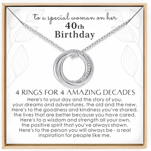 Vista 17 de Regalos de cumpleaños para mujer, collar de plata de ley 30, 40, 50, 60, 70, 80, 90, cumpleaños, 3, 4, 5, 6, 7, 8, 9, joyería de la década de 30