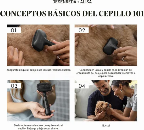 Vista 3 de Tweezerman Slicker Brush - Cepillo de aseo para mascotas con cerdas recubiertas