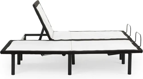 Vista 10 de Greaton Base de cama ajustable de 15 pulgadas con telas decorativas, inclinación de la cabeza con control remoto con cable, barra protectora