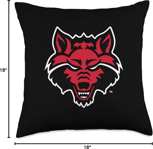 Vista 4 de License Champs NCAA Arkansas State University Red Wolves-RYLAKS06 - Almohada de 18 x 18 pulgadas, multicolor