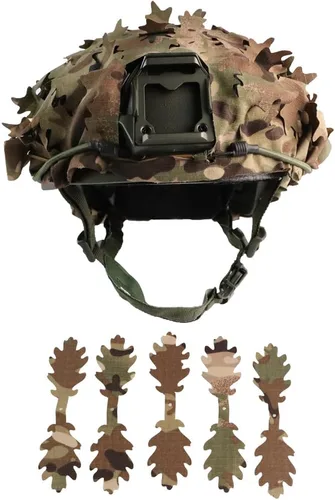 Vista 5 de Funda táctica para casco de malla transpirable, camuflaje camuflaje para casco táctico militar, combate, casco rápido