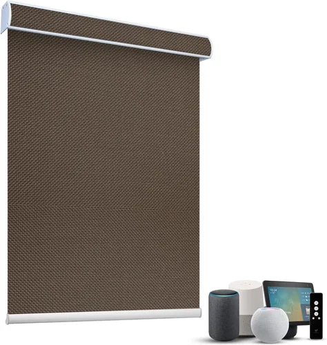 Vista 80 de SmartWings Persianas Motorizadas con Sombras para Ventana Control Remoto Funciona con Thread Apple Homekit Z-Wave Alexa 100% Blackout de Doble Cara