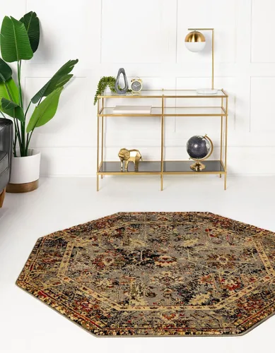 Vista 29 de Unique Loom Saturn Collection - Alfombra rectangular de iones (2 pies 2 pulgadas x 3 pies 1 pulgada, color beige crema/negro)