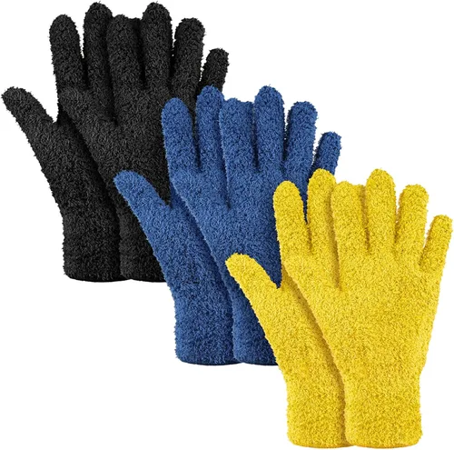 Vista 10 de Patelai 12 pares de guantes de microfibra para plantas y hojas, talla S Colores surtidos