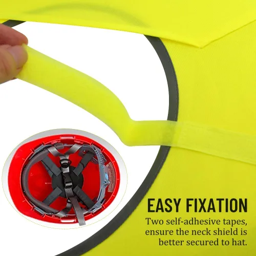 Vista 4 de WMYCONGCONG Protector solar de ala completa, visera de malla para el cuello, con tira reflectante para construcción al aire libre, accesorios