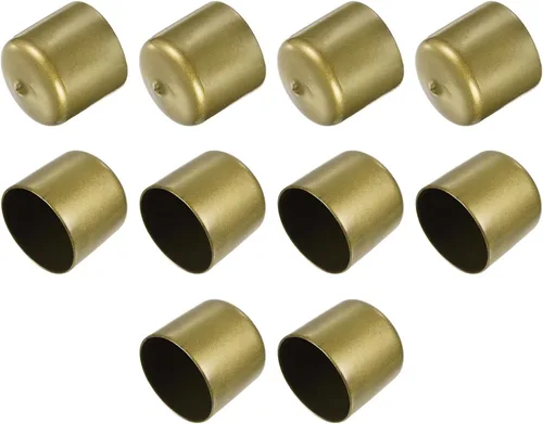 Vista 180 de uxcell 10 tapas de goma para extremos de 0.591 in de identificación, tapa de extremo redondo, protectores de rosca de tornillo, color negro