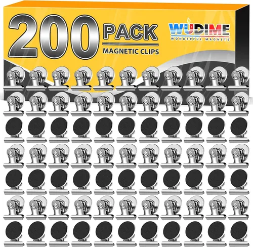 Vista 13 de 20 unidades de clips magnéticos, imanes para nevera, imanes para refrigerador, clips magnéticos negros para pizarra, imanes de clip