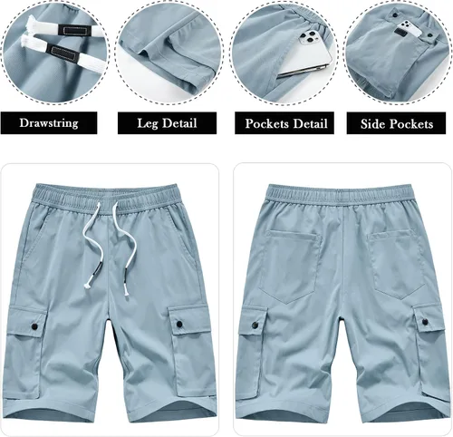 Vista 2 de Msmsse Pantalones cortos de senderismo para mujer, suaves, informales, ligeros, deportivos, hasta la rodilla, pantalones cortos de verano