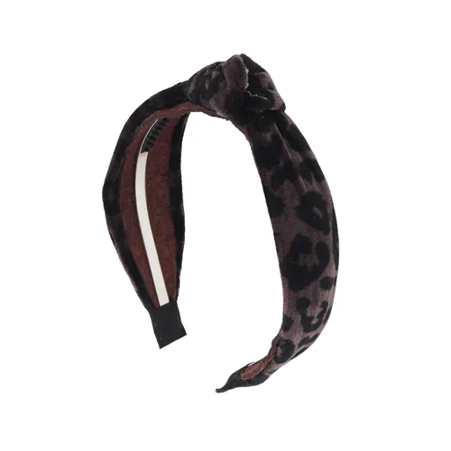Vista 7 de Motique Accessories Diademas anudadas de terciopelo marrón para mujer
