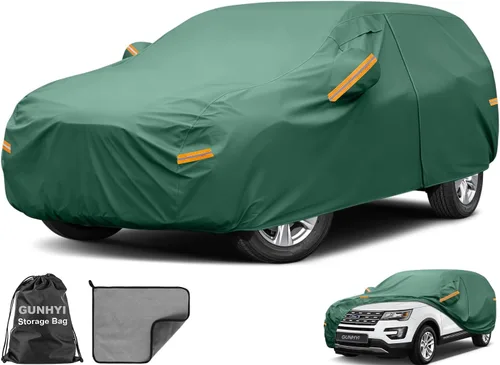 Vista 12 de GUNHYI - Funda para coche impermeable para todo tipo de clima, funda completa de 16 capas de alta resistencia para exteriores con ventilaciones
