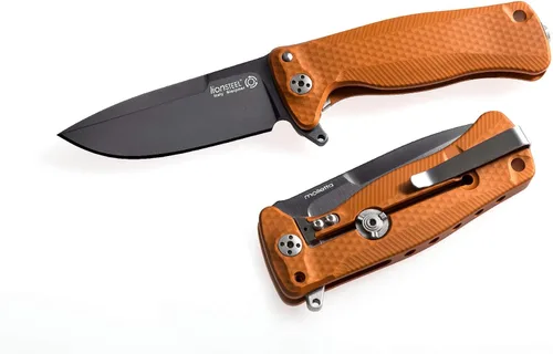 Vista 3 de Lion Steel SR22A Sleipner - Cuchillo de bolsillo plegable con bloqueo de marco, mango de aluminio mecanizado, sistema de rodamiento de bolas IKBS