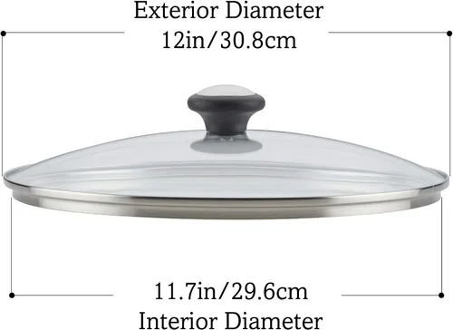 Vista 2 de Farberware Accessories - Tapa de repuesto de cristal para ollas y cacerolas Farberware de 12 pulgadas, transparente
