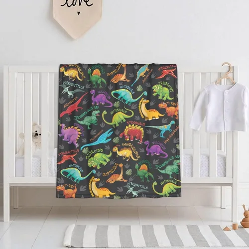 Vista 8 de Manta de dinosaurio para regalo, manta de franela ultra suave y acogedora, manta de forro polar ligera y mullida, manta de felpa cálida para sofá