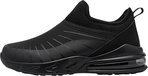 Vista 2 de LARNMERN Zapatos antideslizantes para hombre y mujer, zapatos de trabajo sin cordones, para cocinero, cocina, resistentes al agua, tenis