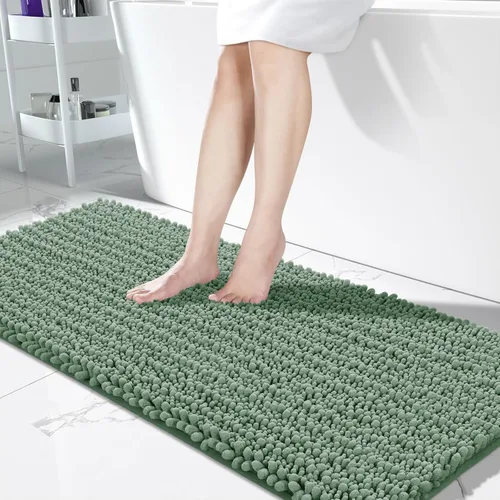 Vista 73 de Yimobra Alfombras de Baño Antideslizantes Lavables - Alfombra de Baño de Chenilla Ultra Suave Absorbente, Alfombra Peluda de Secado Rápido para Negro