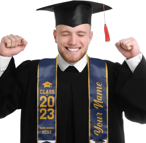 Vista 5 de DOPTIKA Estola de graduación personalizable, clase de estola de graduación 2024, estolas para graduación 2024, regalos de banda de graduación