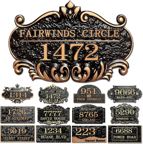 Vista 21 de Placa personalizada de dirección de casa, letrero de dirección de nombre de calle personalizado para números de casa, placa para buzón de garaje