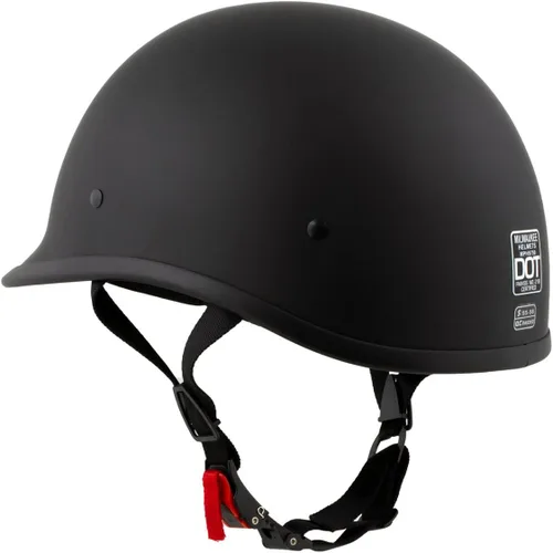 Vista 8 de Milwaukee Helmets MPH9750DOT - Casco de media motocicleta negro mate aprobado por puntos para hombres y mujeres, talla L