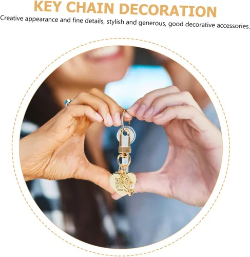 Vista 2 de GALPADA 4pcs Shell Keychain Metal Key Ring Summer Decor Heart Pendant Nautical Keychain Conch Key Rings Love