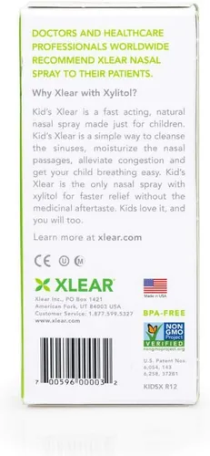 Vista 5 de Xlear Spray nasal salino natural de xilitol para niños, descongestionante diario, hidratante de nariz, 0.75 onzas líquidas (paquete de 2)