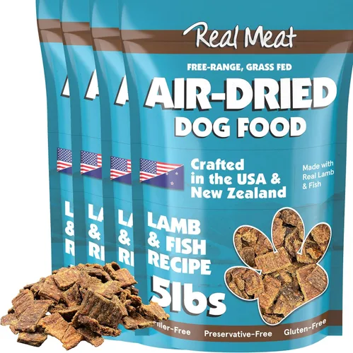 Vista 8 de TRMC Real Meat - Comida para perros secada al aire con cordero real - Cuatro bolsas de 5 libras de comida para perros de carne real sin granos