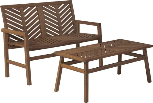 Vista 18 de Walker Edison Furniture Company - Mesa auxiliar rectangular para terraza al aire libre, madera de Chevron para todo tipo de clima