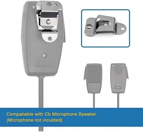 Vista 4 de Paquete de 2 clips de micrófono CB, soporte de micrófono CB, clips de micrófono compatibles con CB Motorola HLN9073B CDM1250 GM300 M1225 GM3688