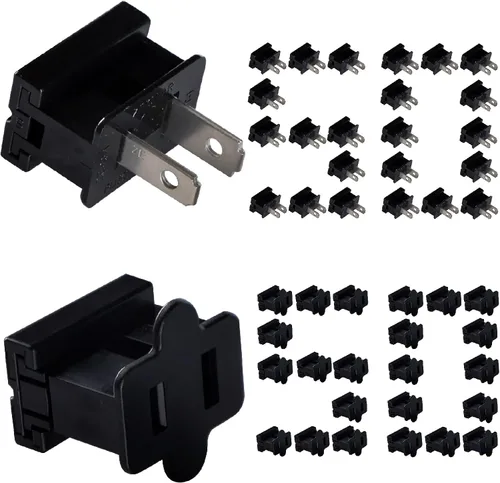 Vista 13 de SPT-1 Vampire Plugs 20 piezas Negro – Enchufe deslizante hembra y macho, enchufe eléctrico de repuesto para luces de decoración de Navidad