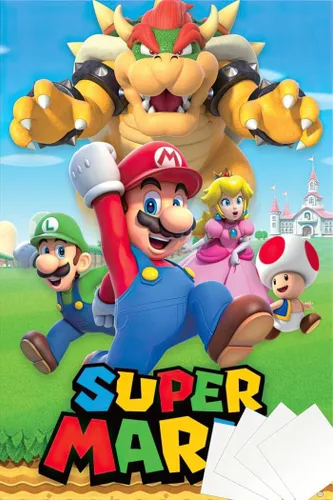 Vista 9 de Super Mario - Póster de videojuegos (Mario, Luigi y sus amigos) (tamaño: 24 x 36 pulgadas) (póster laminado)