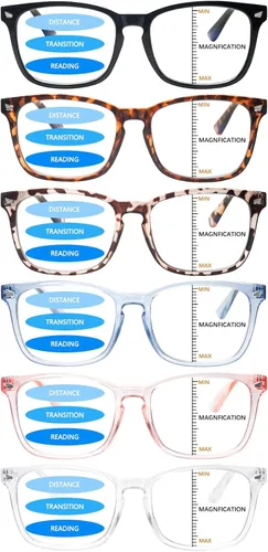 Vista 8 de Paquete de 5 lentes de lectura con bloqueo de luz azul, lectores de bisagra de resorte para mujeres y hombres, anteojos nerd con filtro anti rayos UV