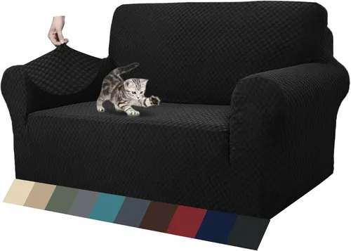 Vista 9 de ZNSAYOTX 1 Funda de silla Jacquard para sala de estar, funda de silla de alta elasticidad con brazos, antideslizante, apta para mascotas, funda