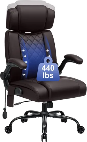 Vista 9 de VANSPACE Silla de oficina ejecutiva con soporte lumbar ajustable y reposacabezas Silla ergonómica de computadora de 440 libras, cómoda silla